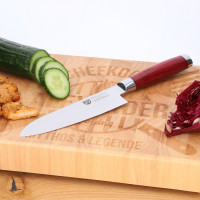 Damaszener Santokumesser mit Pakkawood Griff – 12,5 cm Klinge