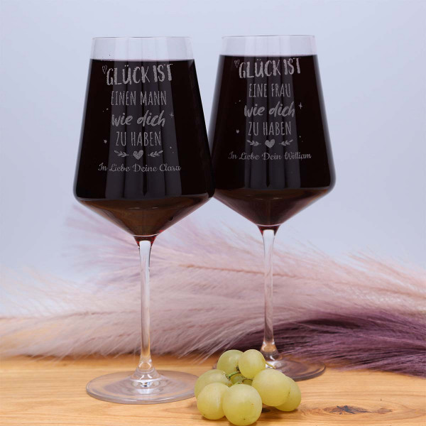 LEONARDO Rotweinglas Set für Paare mit Gravur