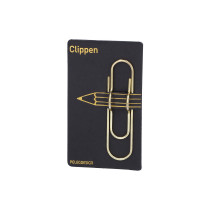 Stifte-Clip für Notizbücher in gold „Büroklammer“
