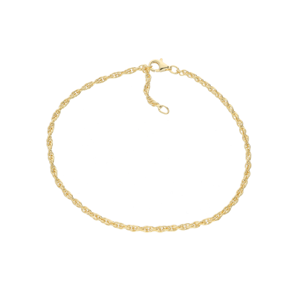 Fußkette „Manila“ in gold – 925 Silber vergoldet (23–25 cm)