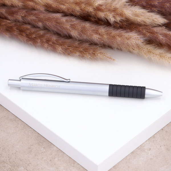 FABER CASTELL Kugelschreiber mit Gravur – Essentio silber matt