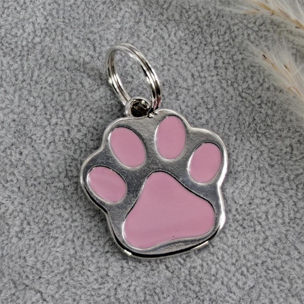 Hundemarke Pfote - Farbe: Pink / Rosa