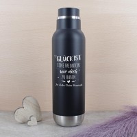 Edelstahl Thermo-Trinkflasche \"Click\" matt schwarz 750ml