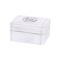 Kleine weiße Holzbox mit Gravur