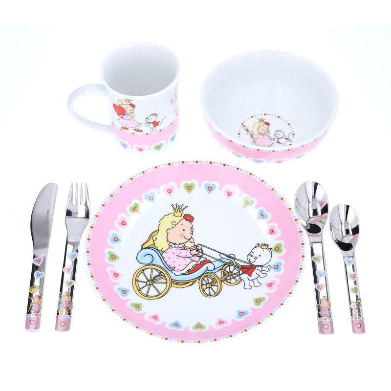 PURESIGNS® Kinderbesteck 7-teilig mit Gravur „Nelia“ SET