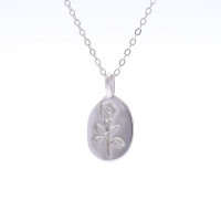 Halskette „Rose“ mit Gravur – 925 Silber