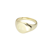 Siegel Ring rund mit Gravur in gold – 925 Silber vergoldet