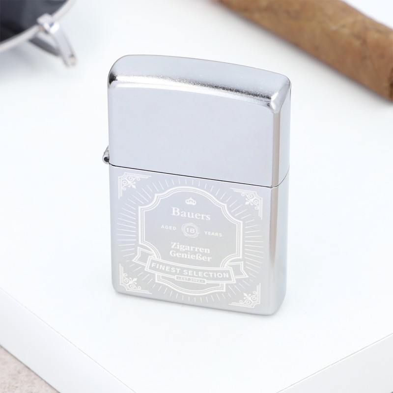 Zippo mit Gravur (Street Chrome)